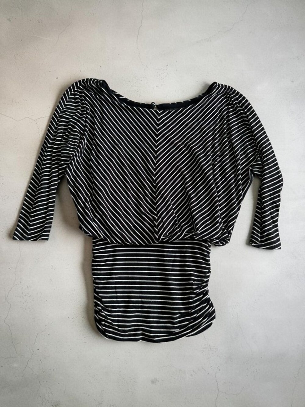 White House Black Market Black White striped Long Sleeve Top Size XXS